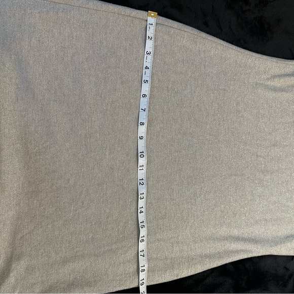 White House Black Market Metallic Shimmer Knit Dress Gray Silver Small - Picture 14 of 16